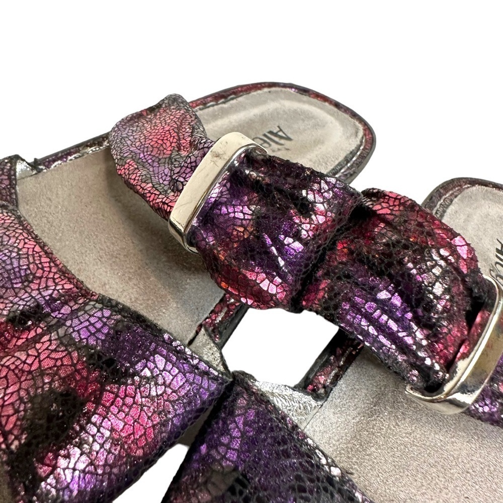 Alegria Karmen Sandals Womens Purple Metallic Slip On Adjustable Shoes Size 8 - Picture 4 of 9